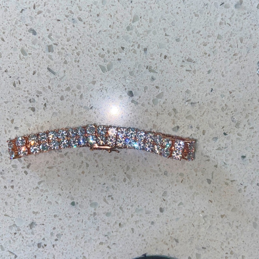 GLD SHOP ROSE GOLD ICED OUT TENNIS BRACELET